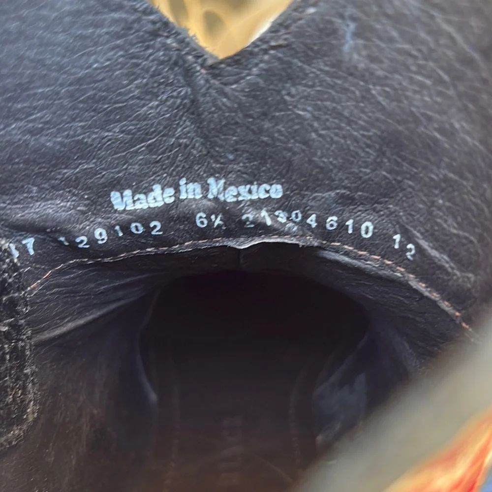 LIBERTY Black Boots with Red and Green Embroidery - Picture 12 of 12